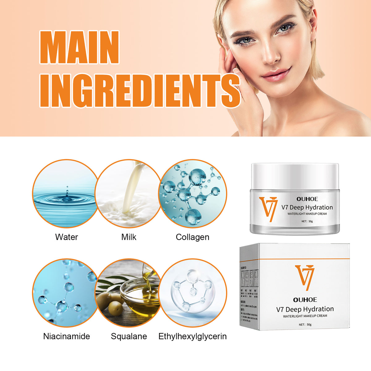 Moisturizing And Brightening Toning Cream, Moisturizing Face, Beauty, Rejuvenation, Moisturizing Cream, Brightening, Firming And Smoothing Cream