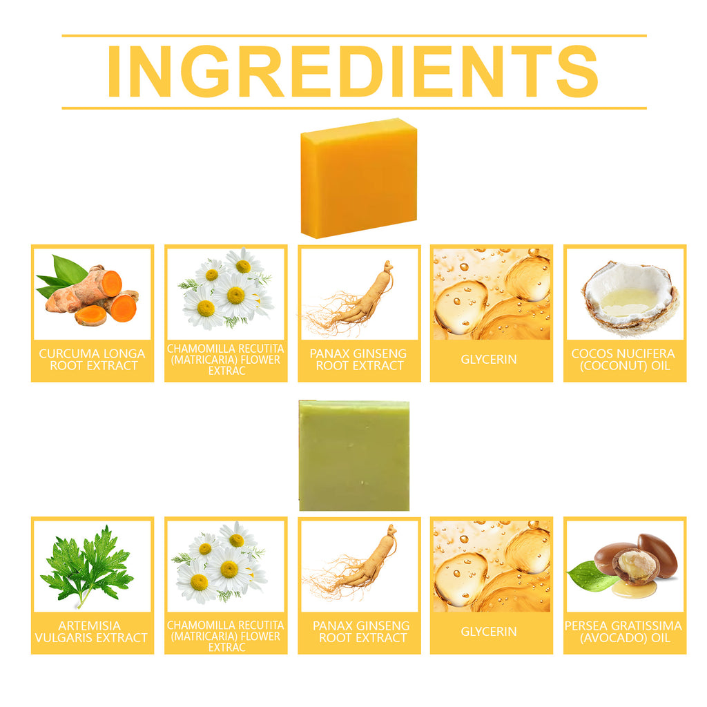 Turmeric Herbal Beauty Soap Deep Cleansing Moisturizing Refreshing Oil Control Body Care Bath Soap