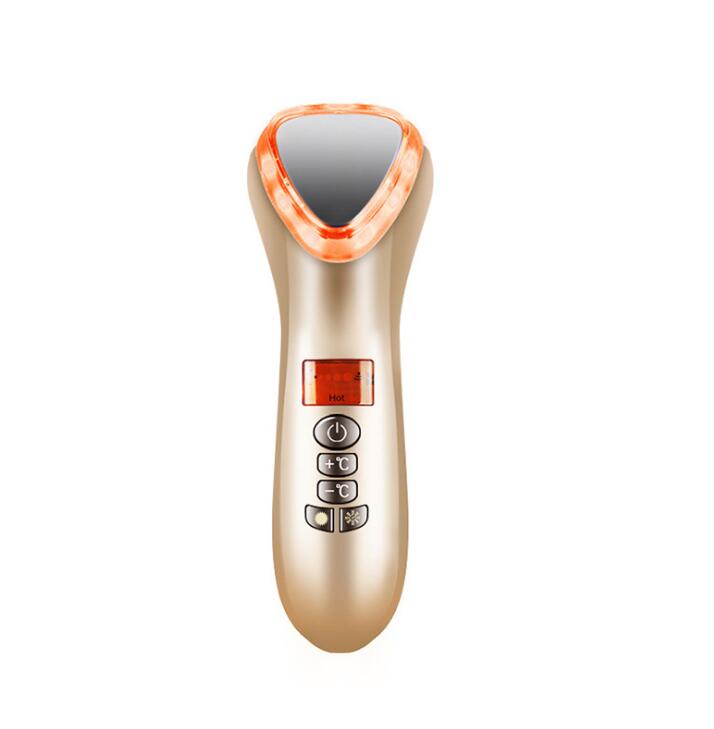 Ultrasonic Cryotherapy LED Hot Cold Hammer Facial Lifting Vibration Massager Face Body Spa Import Export Beauty Salon Machine