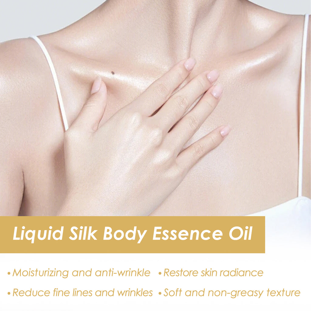 Liquid Silk Body Essence Oil, Anti-Wrinkle Hydrating Repair Chicken Skin Firming Beauty Body Care Oil